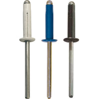 Rivets aluminium avec capuchons blancs, bleus et noirs